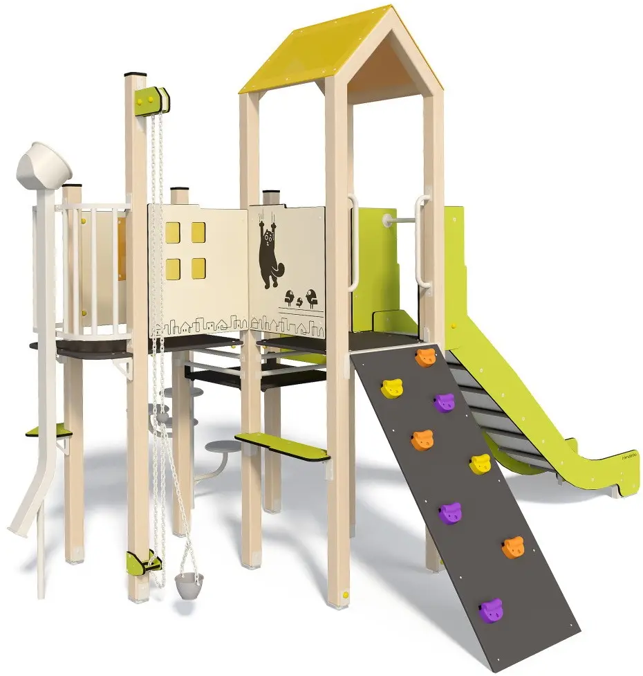 Complex de joaca InterAtletika LK106 (Green/Natural) - 4