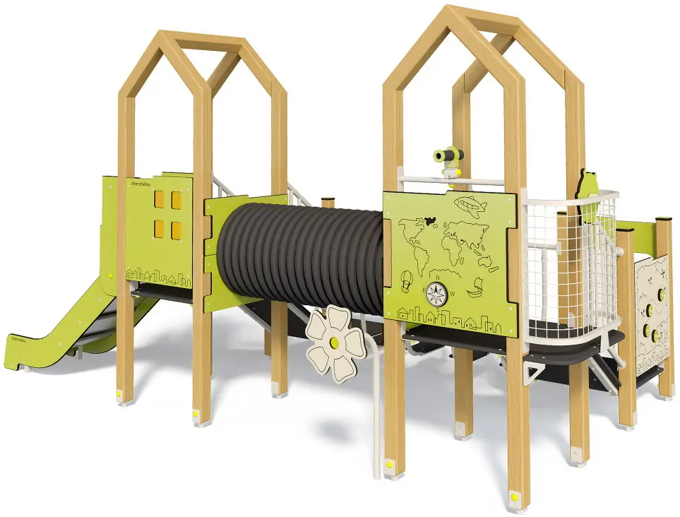 Игровой комплекс InterAtletika LK112 (Green/Natural) - 3