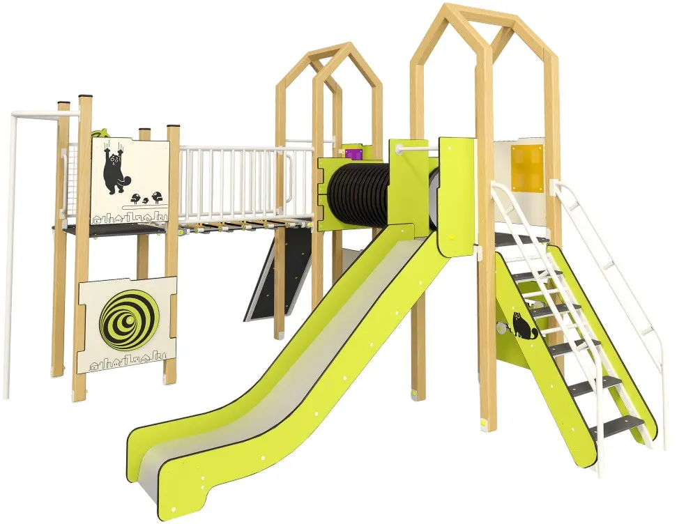 Игровой комплекс InterAtletika LK114 (Green/Natural)