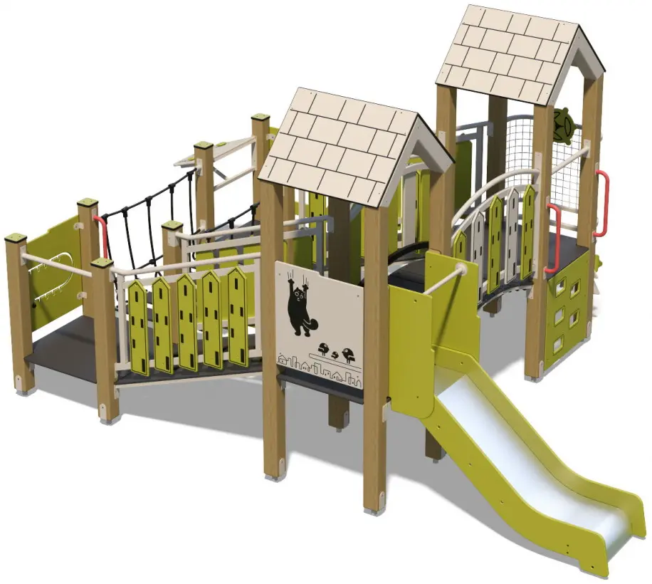 Complex de joaca InterAtletika TE834 (Green/Natural) - 2