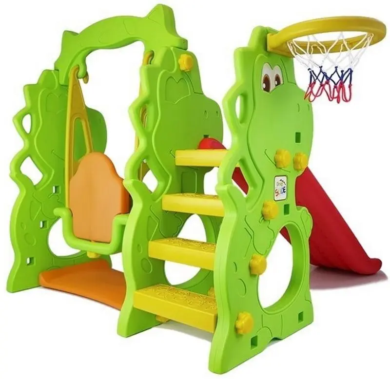 Complex de joaca LeanToys Slide Swing Dino (Multicolor)