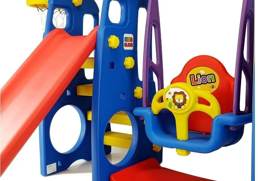 Complex de joaca LeanToys Slide Swing Lion (Multicolor)