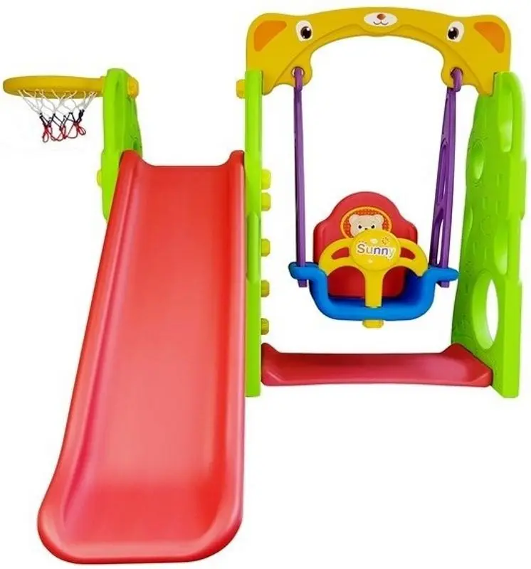 Complex de joaca LeanToys Slide Swing Sunny (Multicolor)