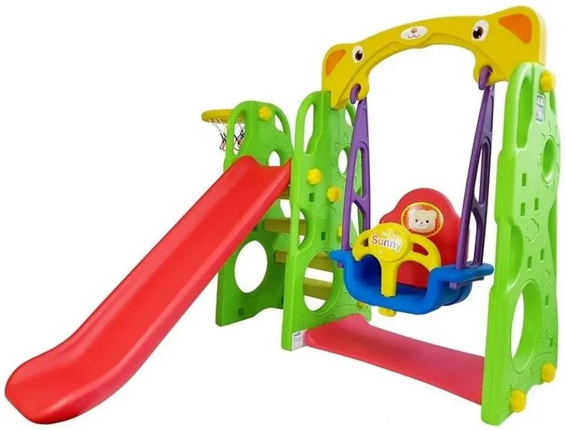 Complex de joaca LeanToys Slide Swing Sunny (Multicolor)