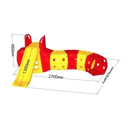 Детская горка с тоннелем MyKids 01470/2 (Yellow/Red) Thumb