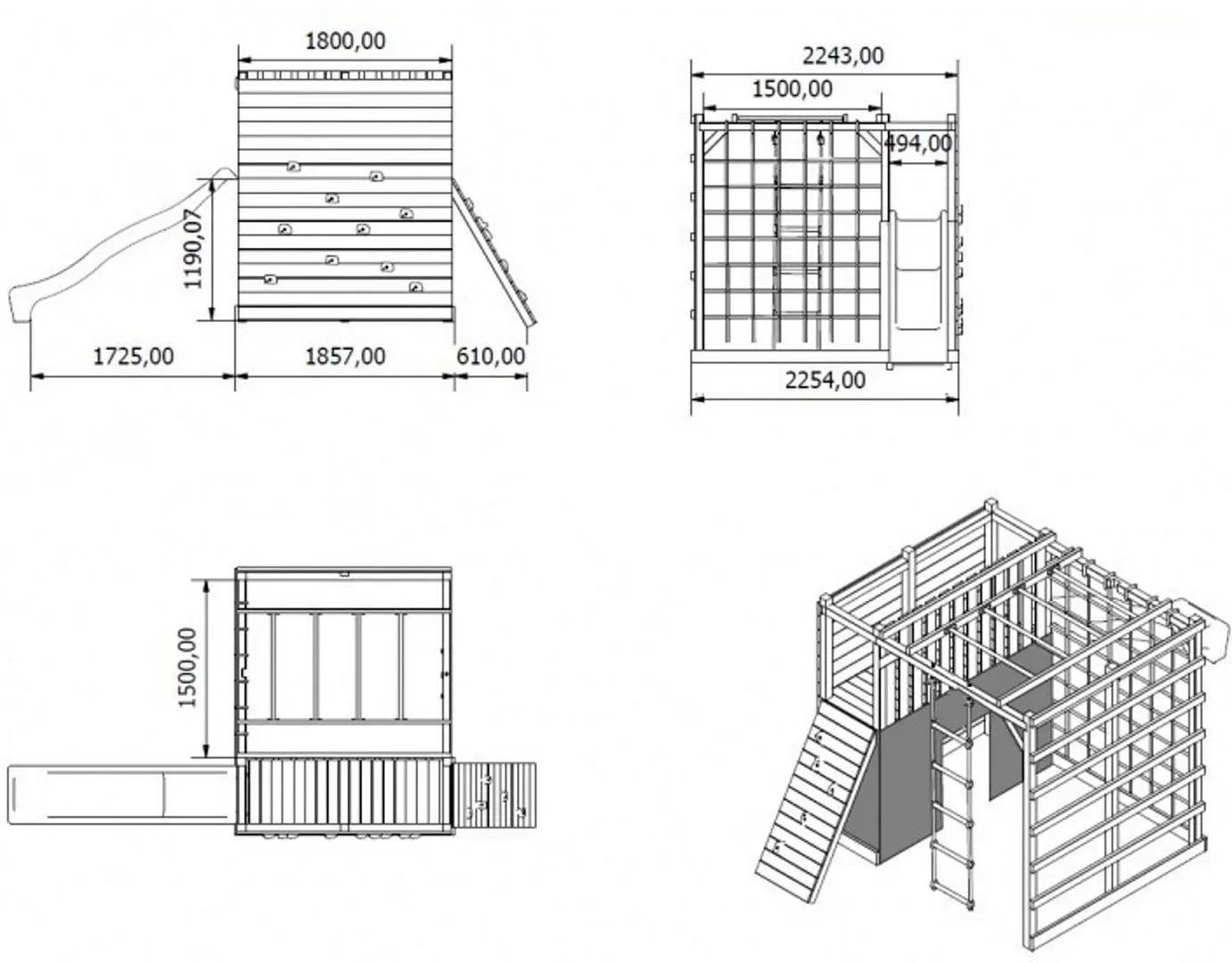 Complex de joaca 4iQ Cubic Omega (Wood/Moro)