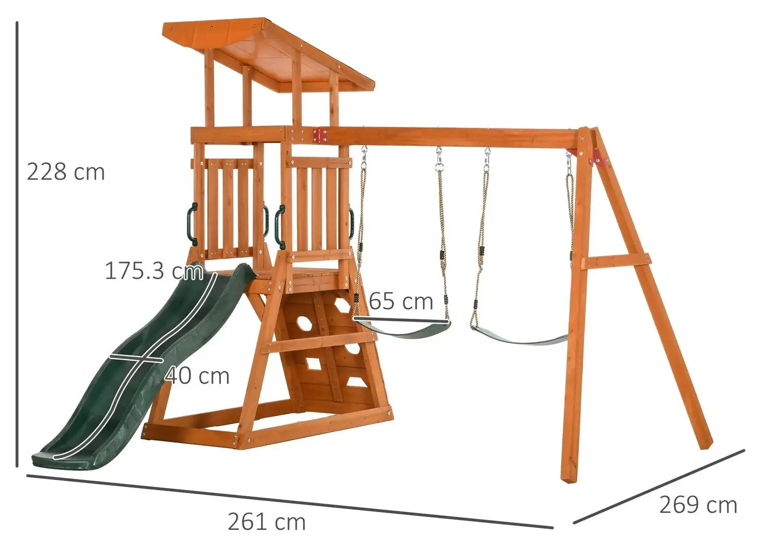 Complex de joaca Outsunny 344-069V00GN (Natural/Green)