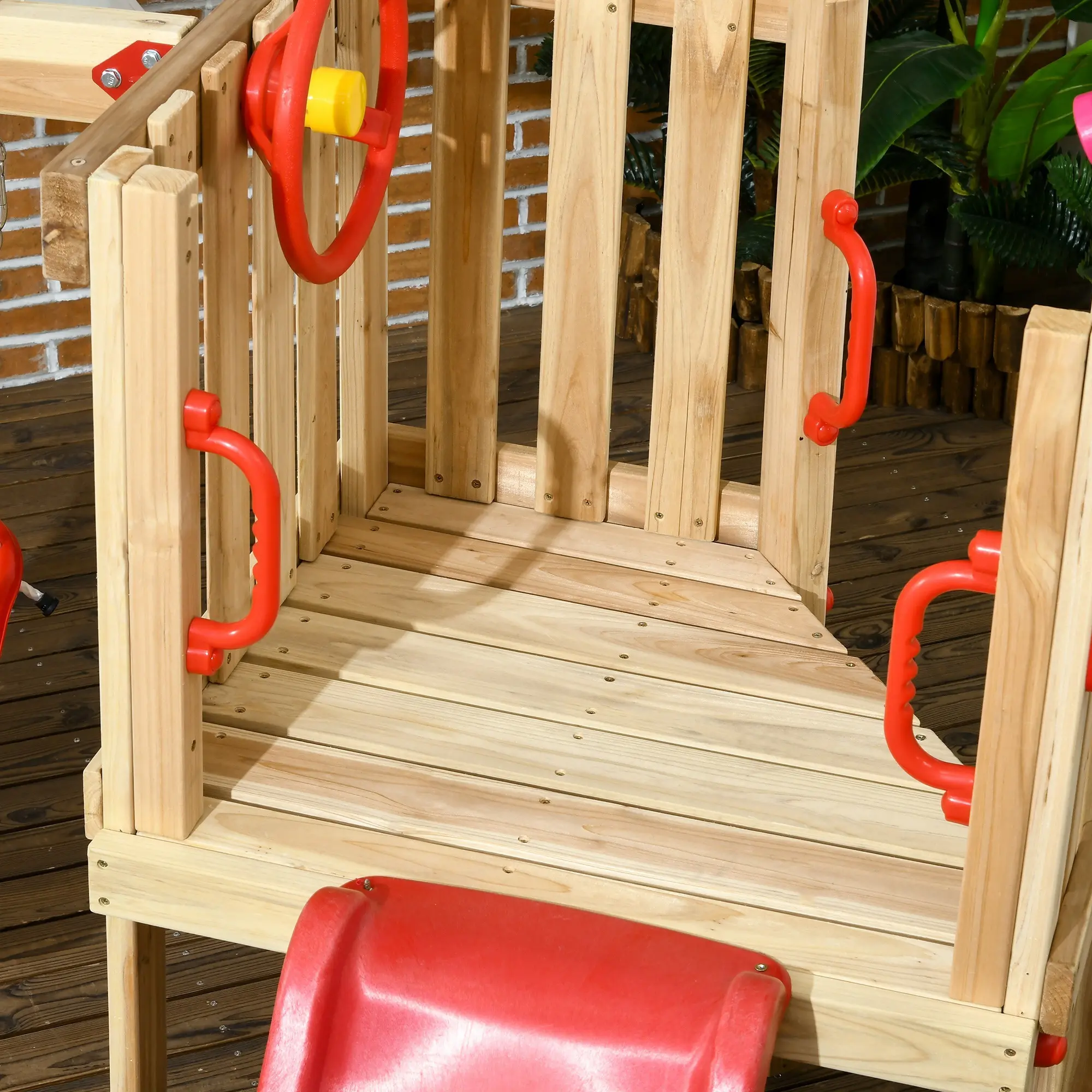 Игровой комплекс Outsunny 344-070V00RD (Natural/Red) - 3