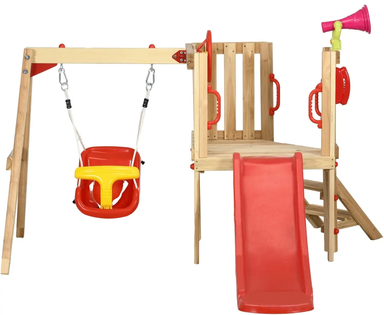 Игровой комплекс Outsunny 344-070V00RD (Natural/Red)