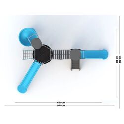 Complex de joaca PlayPark Castel YN-305 (Grey/Blue) Thumb