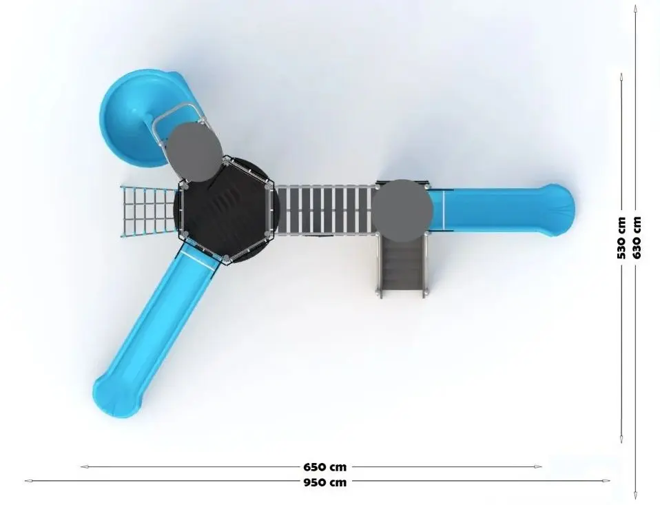 Complex de joaca PlayPark Castel YN-305 (Grey/Blue)