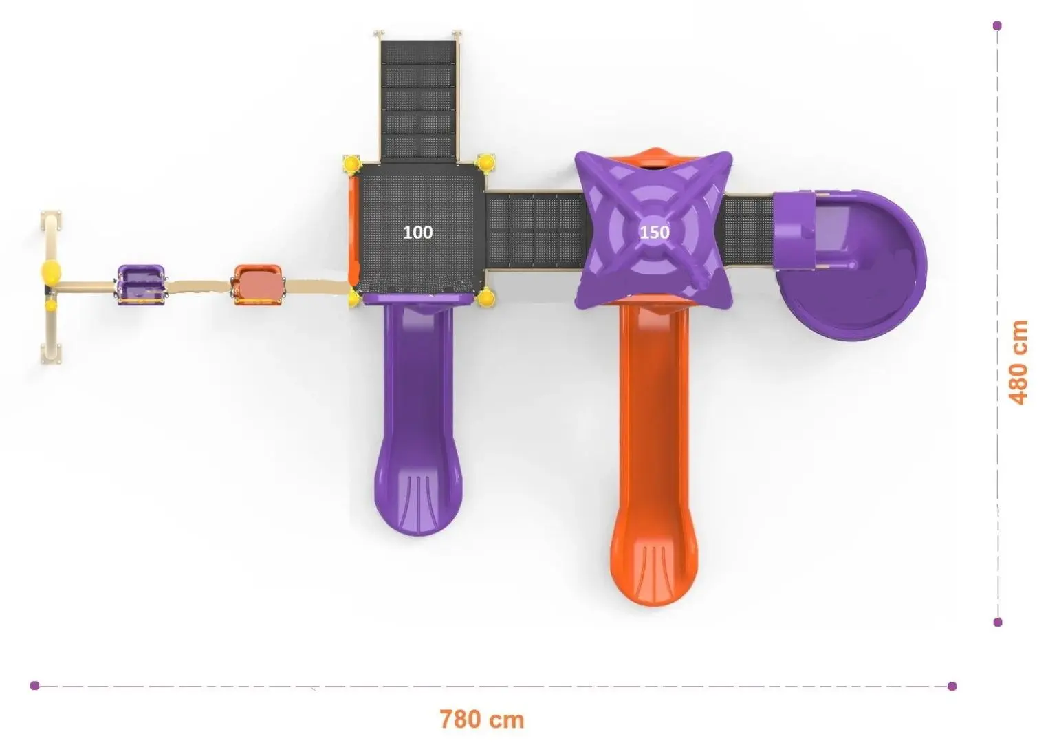Complex de joaca PlayPark Eco-13 (Purple/Orange)