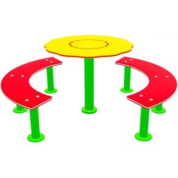 Набор стола с скамейками PlayPark Bk-04 (Woody/Black)
