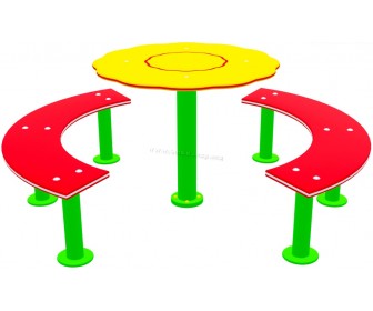 Set masa cu banci PlayPark F-4 (Red/Yellow)