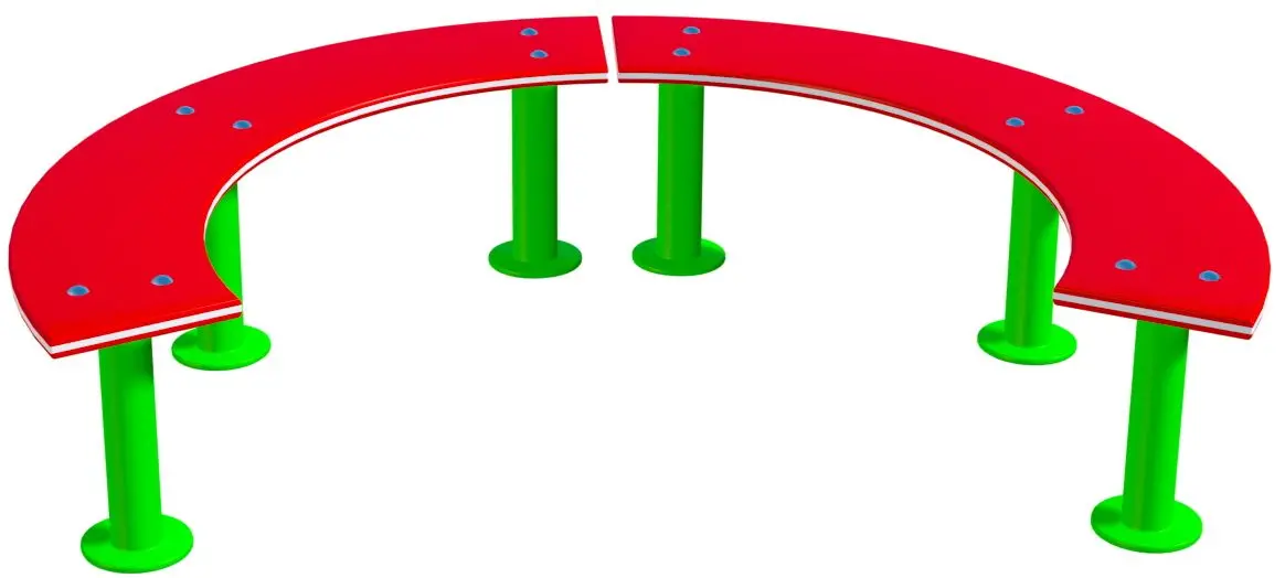 Banca pentru copii PlayPark Curba (Red/Green)