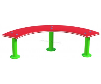 Banca pentru copii PlayPark Curba (Red/Green)