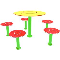 Masa cu scaune pentru copii PlayPark F-2 (Yellow/Red) Thumb