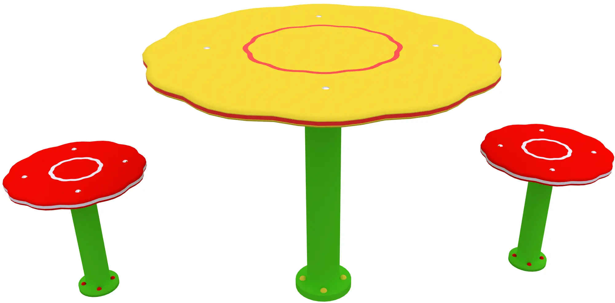 Masa cu scaune pentru copii PlayPark F-2 (Yellow/Red)