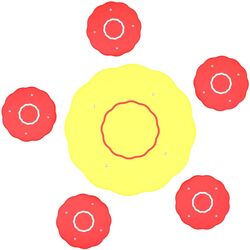 Masa cu scaune pentru copii PlayPark Mas-011 (Yellow/Red) Thumb