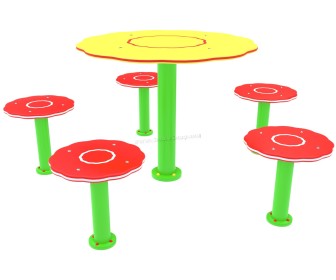 Masa cu scaune pentru copii PlayPark Mas-011 (Yellow/Red)