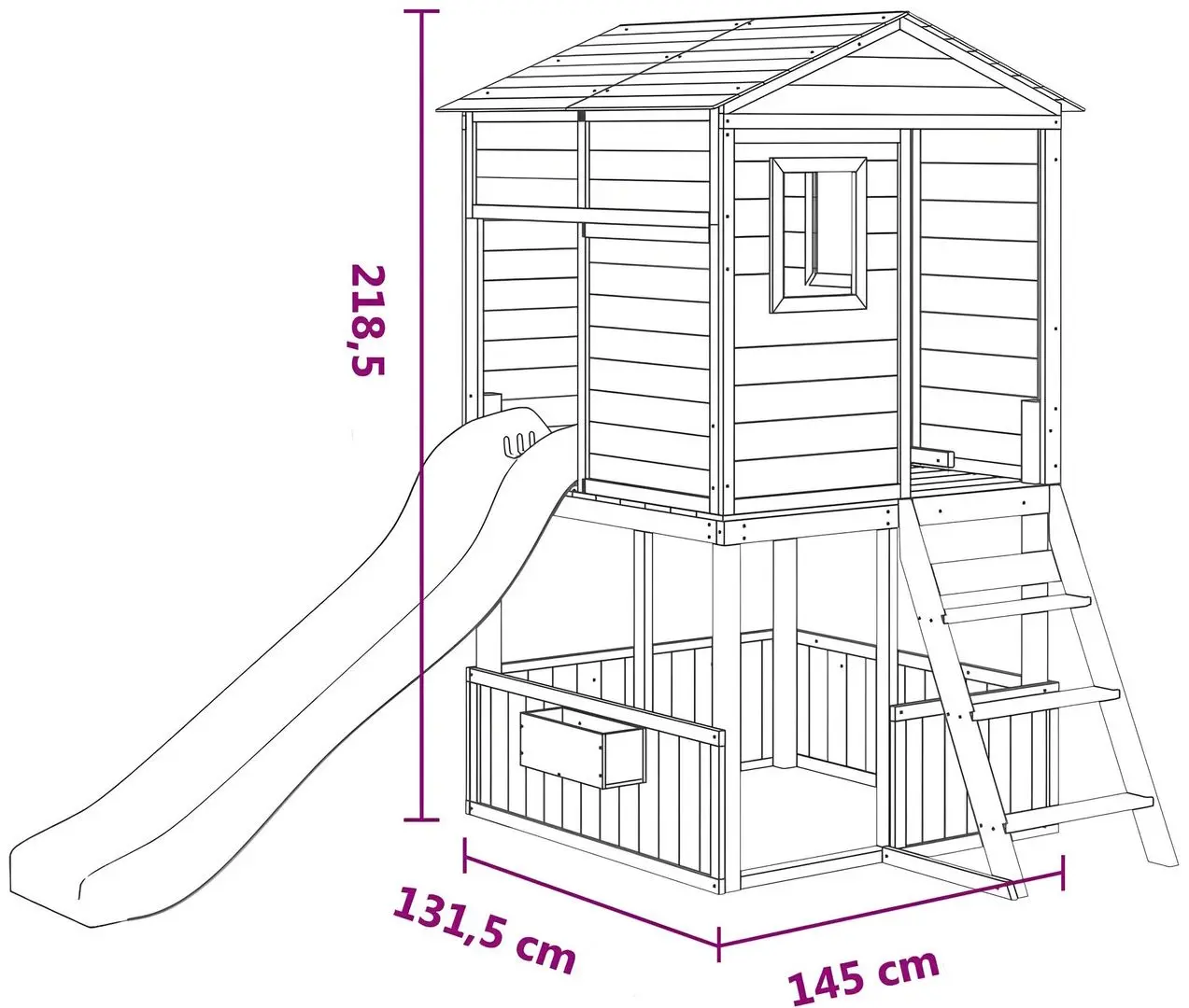 Complex de Joacă VidaXL 3145011 (Natural/Blue)