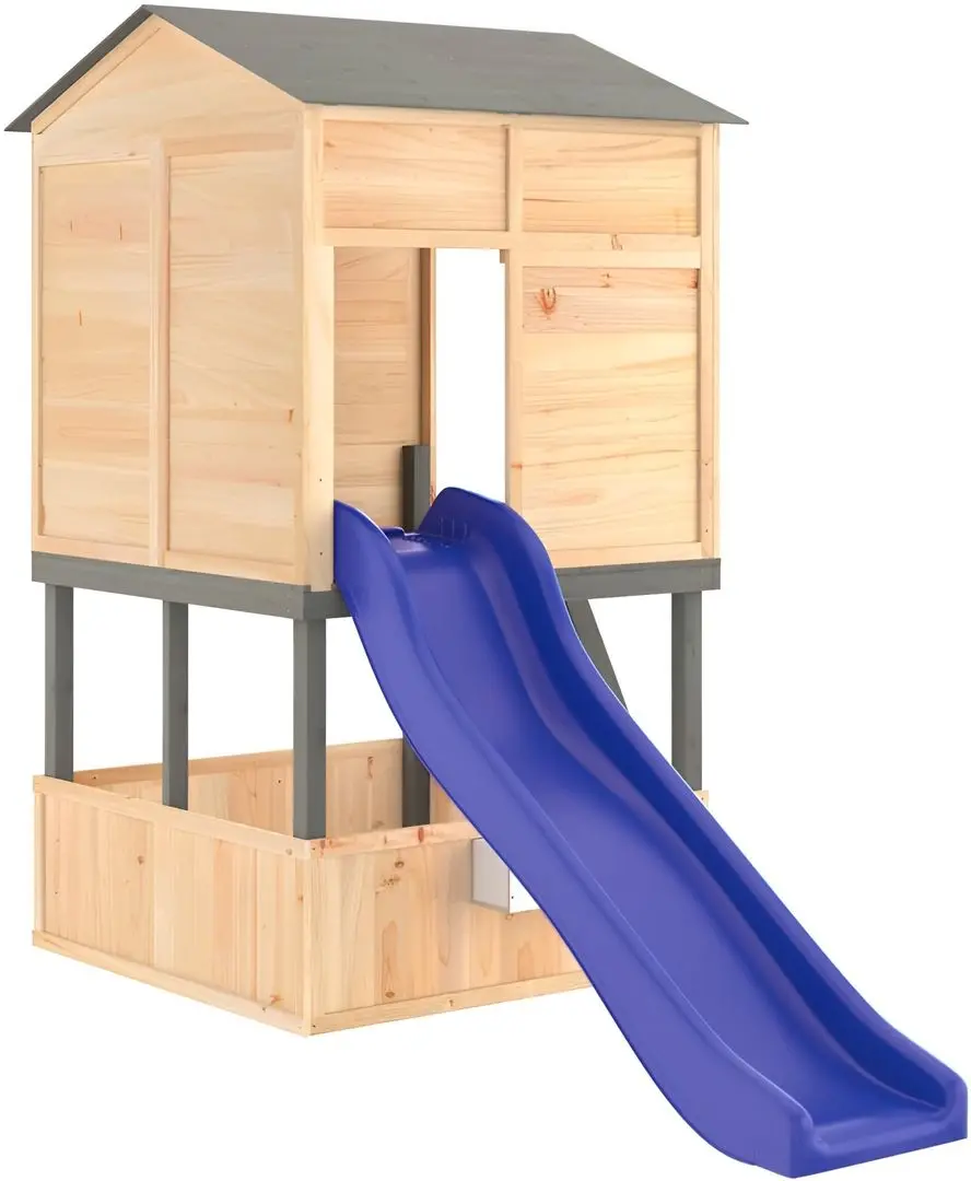 Complex de joacă vidaXL 3145012 (Natural/Grey/Blue)