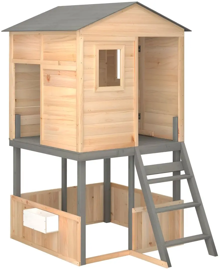 Complex de joacă vidaXL 3145012 (Natural/Grey/Blue)