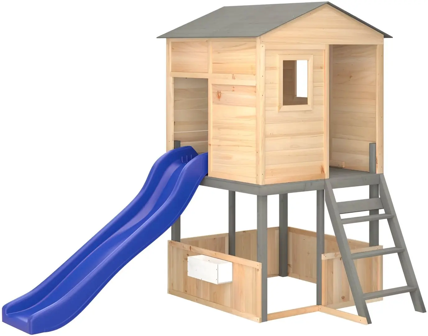 Complex de joacă vidaXL 3145012 (Natural/Grey/Blue)