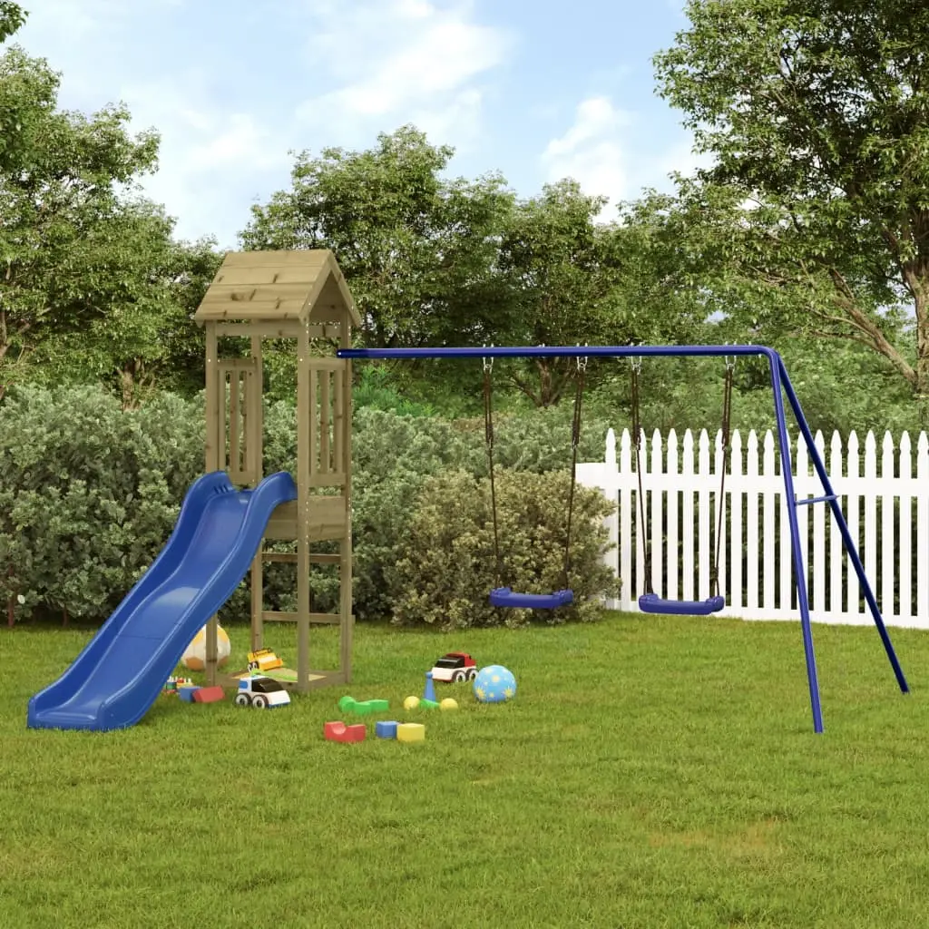 Complex de joaca VidaXL 3155824 (Natural/Blue) - 11