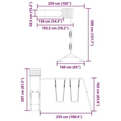 Complex de joaca VidaXL 3155824 (Natural/Blue) Thumb