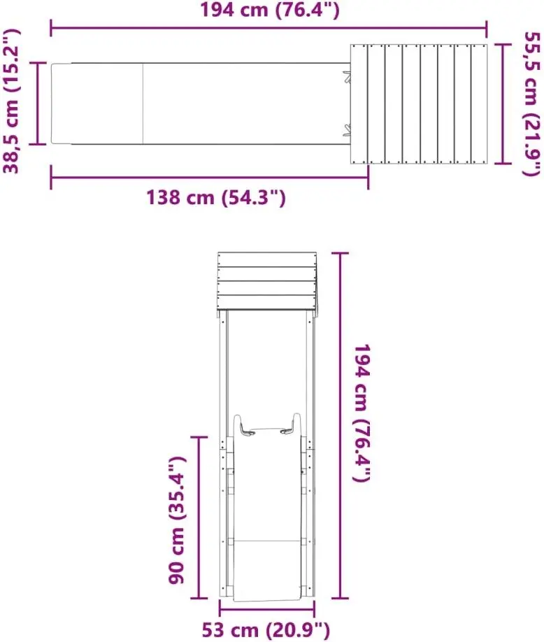 Complex de joacă VidaXL 3155852 (Wood/Blue) - 8