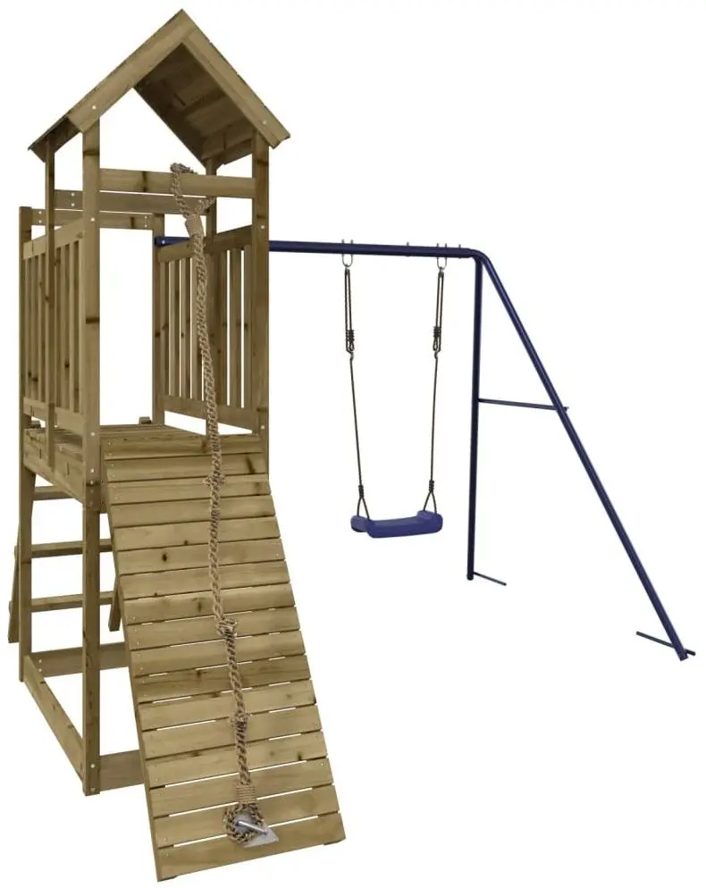 Complex de joaca VidaXL 3155872 (Blue/Natural) - 2