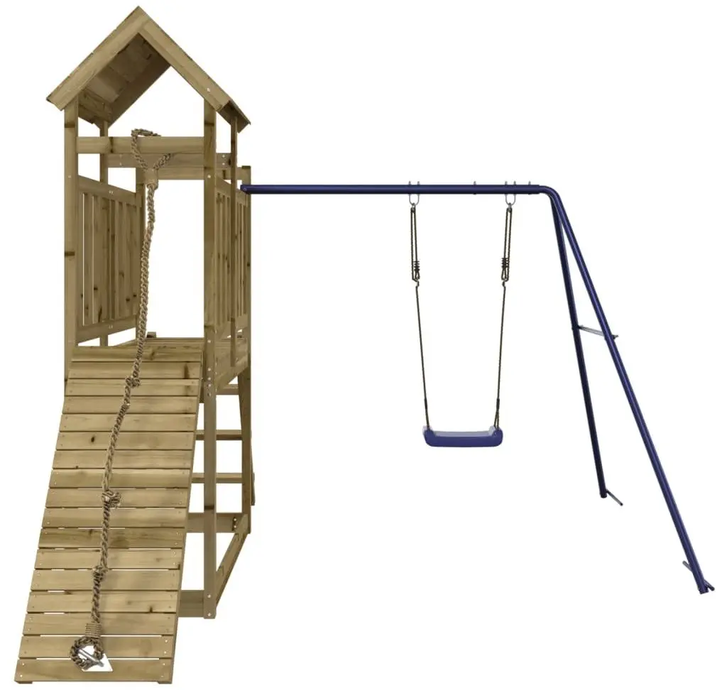 Complex de joaca VidaXL 3155872 (Blue/Natural) - 3