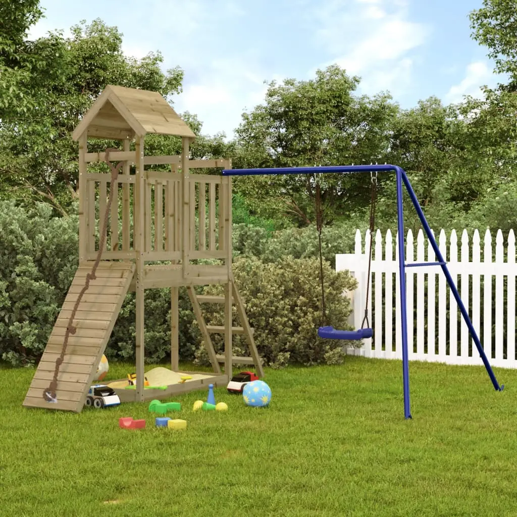 Complex de joaca VidaXL 3155872 (Blue/Natural) - 8