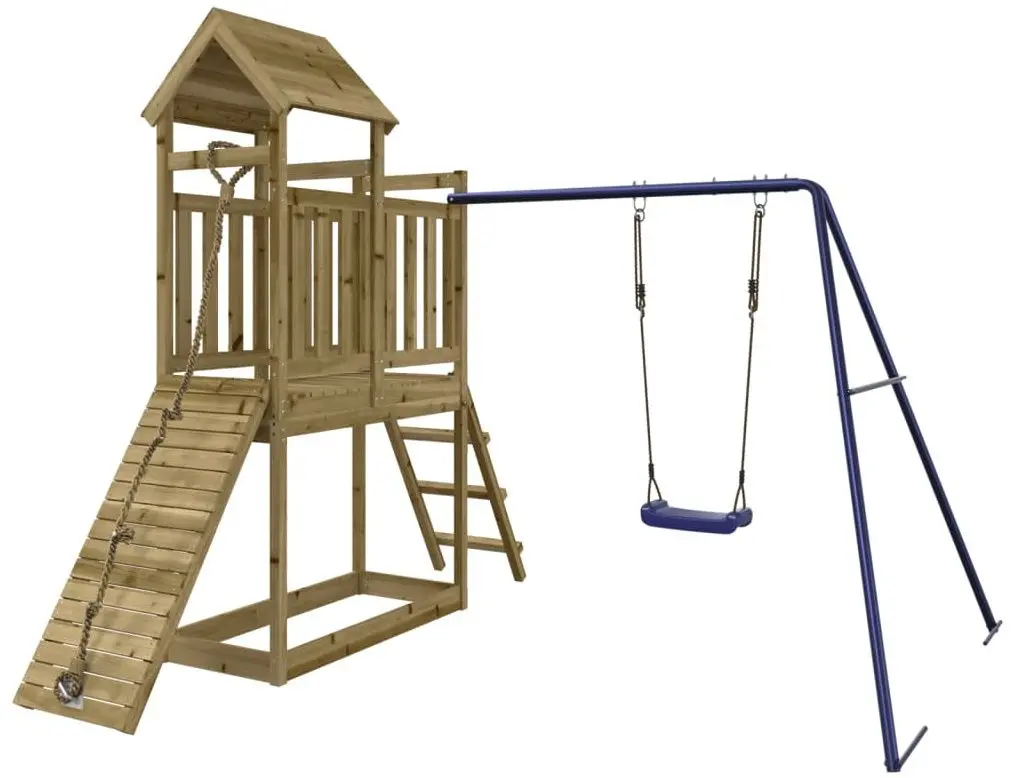 Complex de joaca VidaXL 3155872 (Blue/Natural)