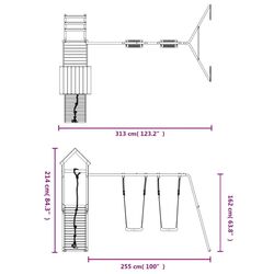 Complex de joaca VidaXL 3155873 (Natural/Blue) Thumb