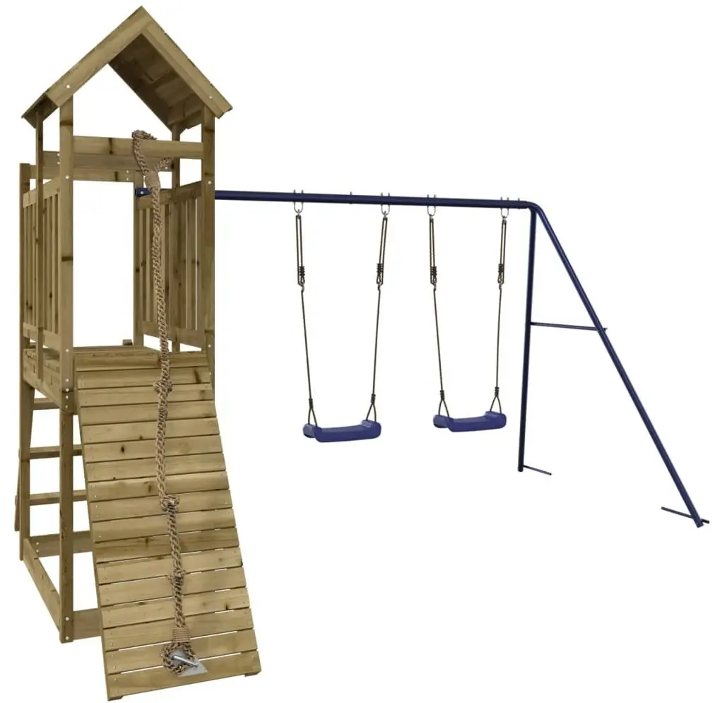 Complex de joaca VidaXL 3155875 (Blue/Natural) - 2