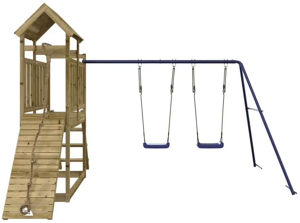 Complex de joaca VidaXL 3155875 (Blue/Natural) - 3