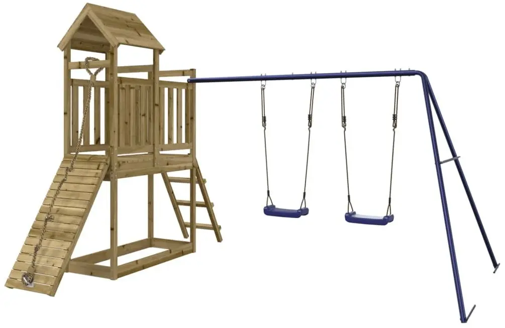 Complex de joaca VidaXL 3155875 (Blue/Natural)