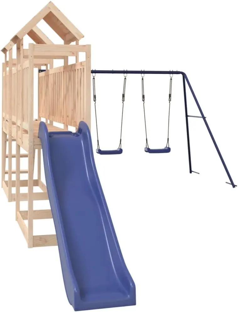 Complex de joacă VidaXL 3155882 (Wood/Blue) - 2