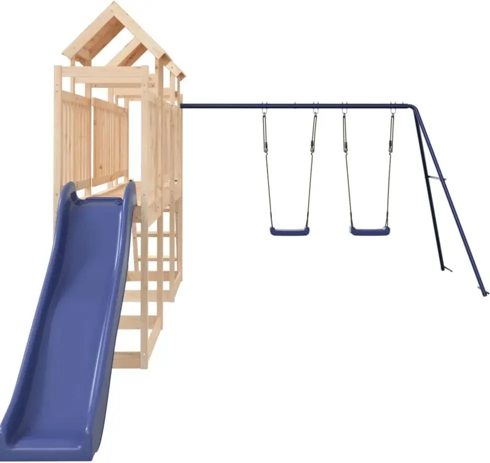 Complex de joacă VidaXL 3155882 (Wood/Blue) - 3
