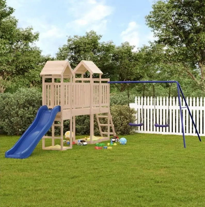 Complex de joaca VidaXL 3155885 (Blue/Natural) - 8