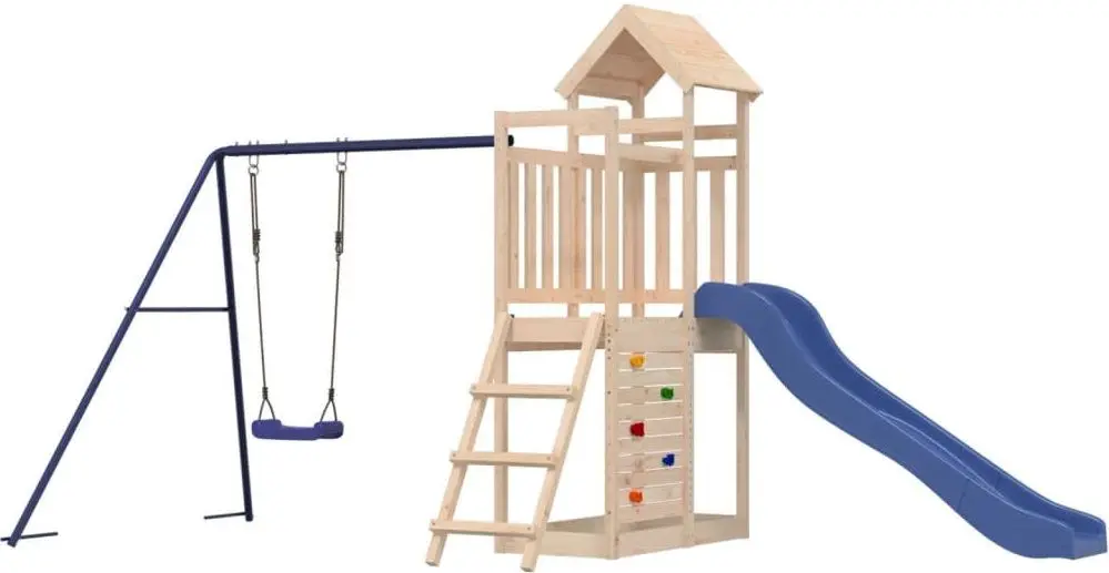 Complex de joacă VidaXL 3155891 (Wood/Blue)