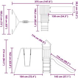 Complex de joacă VidaXL 3155892 (Wood/Blue) Thumb