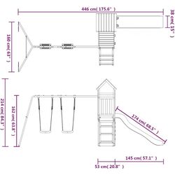 Complex de joacă VidaXL 3155894 (Wood/Blue) Thumb
