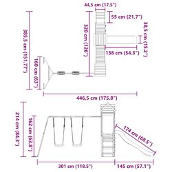Complex de joaca VidaXL 3155897 (Natural/Blue) Thumb