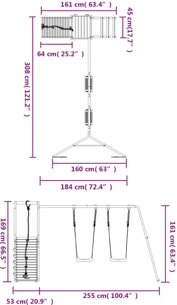 Игровой комплекс VidaXL 3155923 (Wood/Blue) - 10