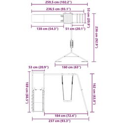 Complex de joacă VidaXL 3155926 (Wood/Blue) Thumb