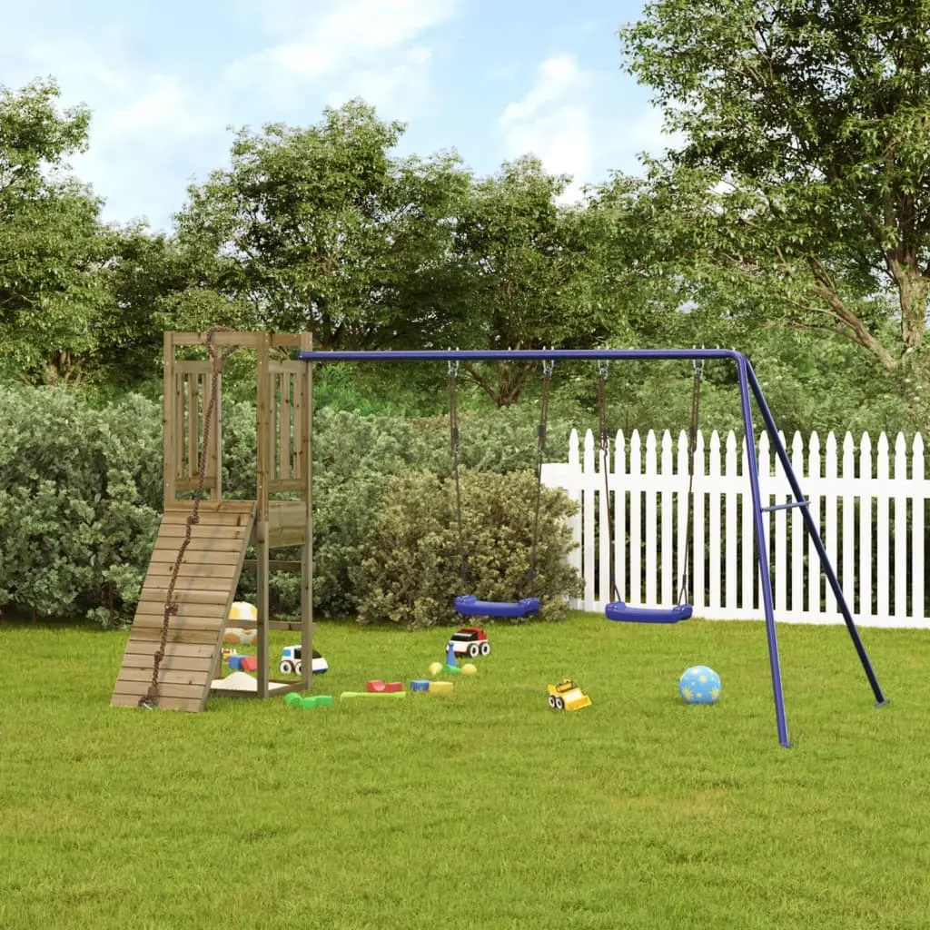 Complex de joaca VidaXL 3155953 (Blue/Natural) - 7