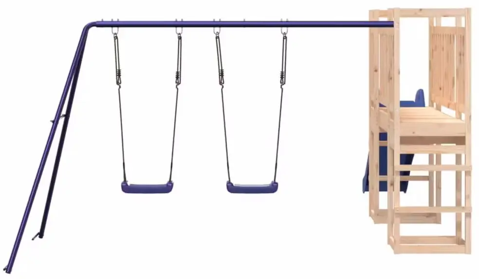 Complex de joaca VidaXL 3155960 (Blue/Natural) - 3